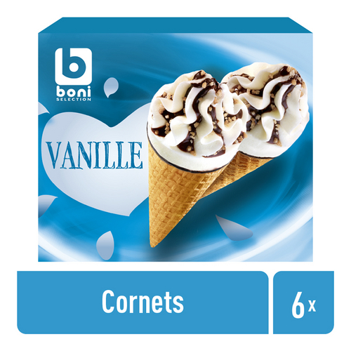 Boni Selection Glace Vanille Cornet 6x120ml Colruyt