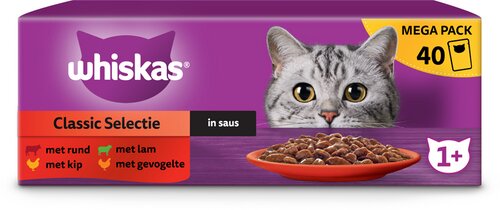 WHISKAS Vlees in saus 1+ 40x85g