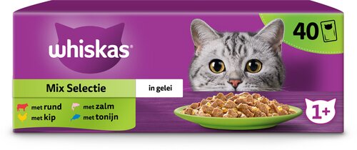 WHISKAS mix gelei 1+ 40x85g