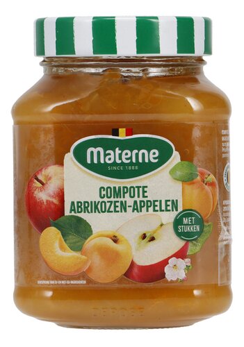 MATERNE compote abrikoos-appel bok 375g