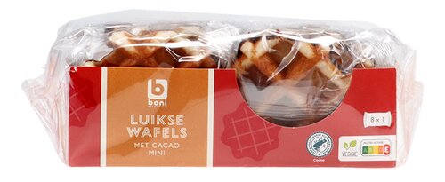 BONI Luikse wafels mini Cacaofant. 8x42g