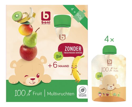 BONI baby multivruchten Bio +6m 4x90g