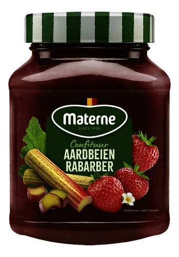 MATERNE confituur aardbei-rabarber 450g