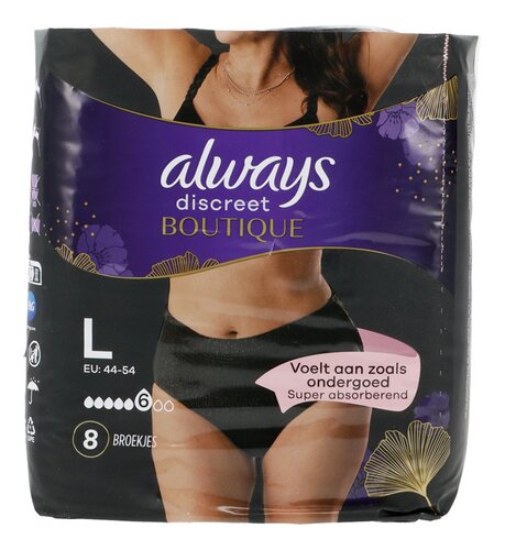 ALWAYS DISCREET inco br.large black 8st