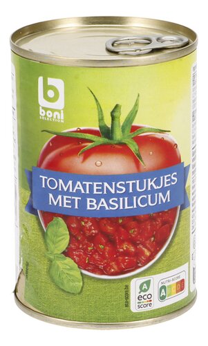 BONI tomatenstukjes met basilicum 400g