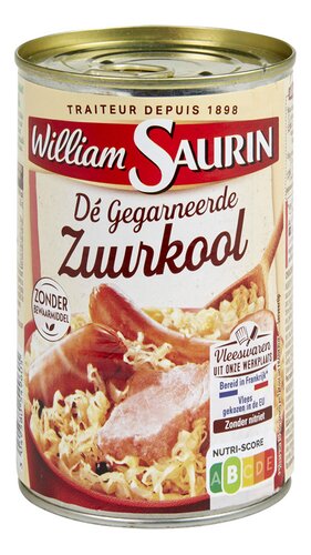 WILLIAM SAURIN gegarn.zuurkool blik 400g