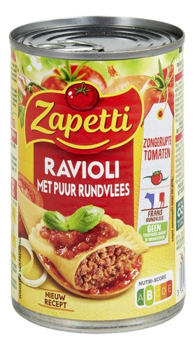 ZAPETTI ravioli zuiver rund blik 400g