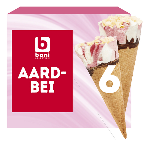 BONI aardbei hoorntjes 6x120ml