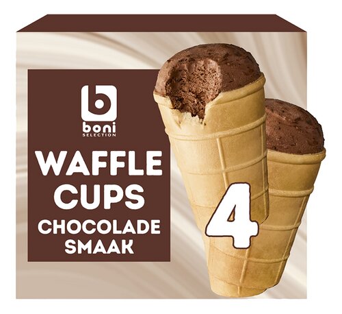 BONI Ijs Wafel cups Chocolade 4x150ml | Collect&Go