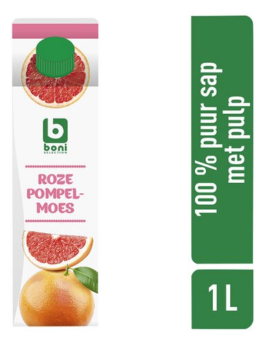 BONI roze pompelmoessap pulp 1L