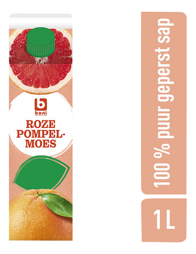 BONI roze pomp. 100% puur sap brik 1L