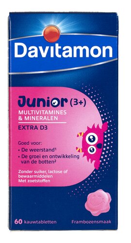 DAVITAMON Junior framboos 60st