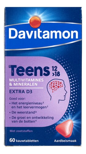 DAVITAMON Teens multivit.aardbei 60st