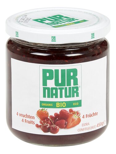 PUR NATUR confituur 4 vruchten Bio 450g