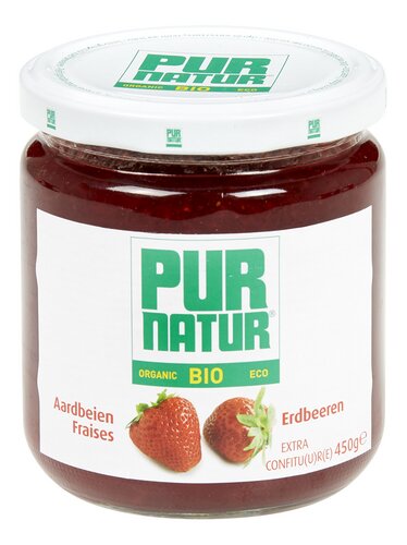 PUR NATUR confituur aardbei Bio 450g