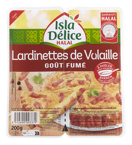 ISLA DÉLICE gerookte kip spekjes 2x100g