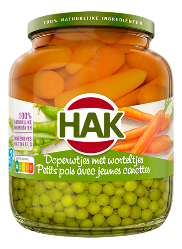 HAK erwt wortelen extra fijn 680g