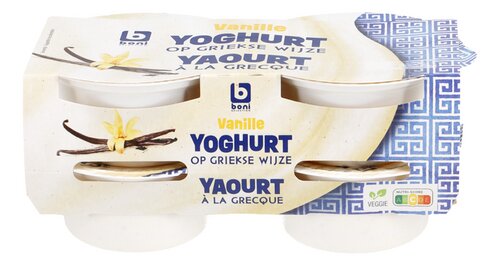 BONI Griekse yoghurt vanille 4x150g