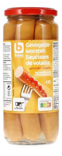 BONI gevogelteworsten 550g