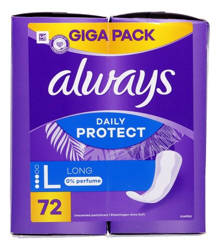 ALWAYS inlegkruisjes long 0% parfum 72st
