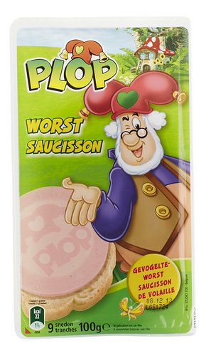 PLOP gevogelteworst sneetjes 100g