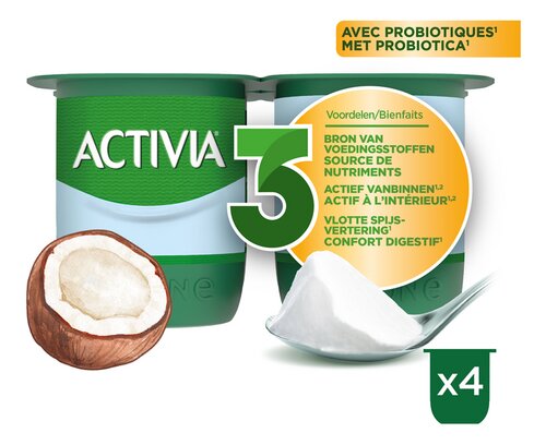 ACTIVIA yoghurt kokosnootsmaak 4x125g