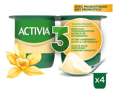 ACTIVIA yoghurt vanillesmaak 4x125g