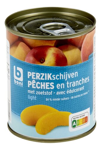 BONI perzikschijven light blik 125g