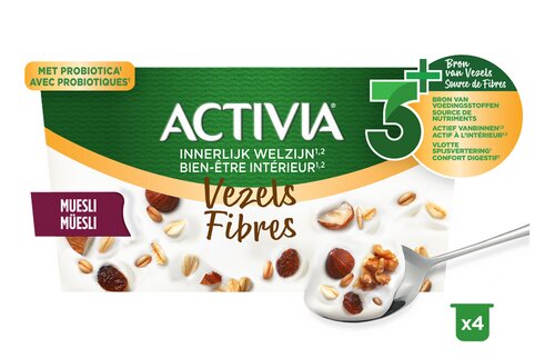 ACTIVIA yoghurt vezels muesli 4x125g