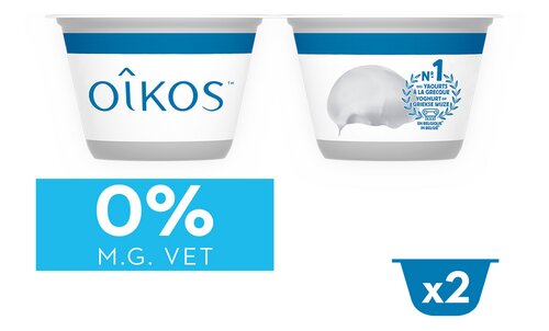 OIKOS Yoghurt 0% natuur 2x145g