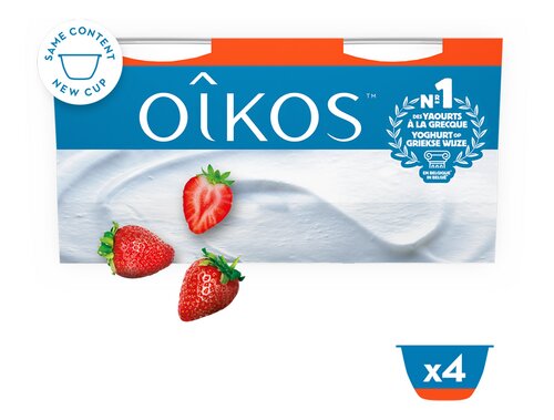 OIKOS volle yogh.aardbei 4x115g