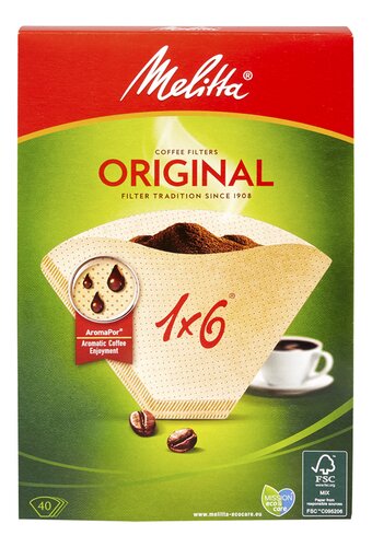 MELITTA filterzakjes 1x6 bruin 40st