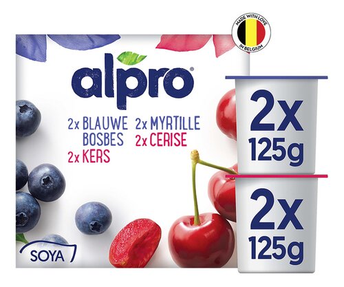 ALPRO blauwe bosbes/kers 4x125g