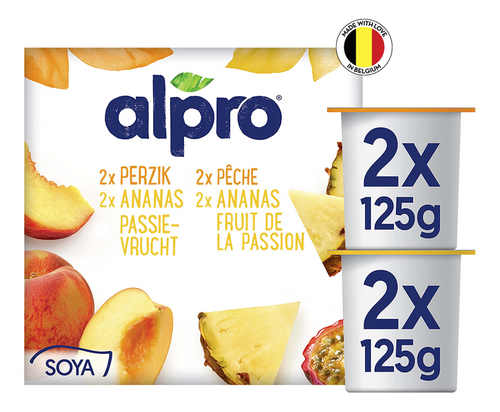 ALPRO perzik/ananas-passievrucht 4x125g