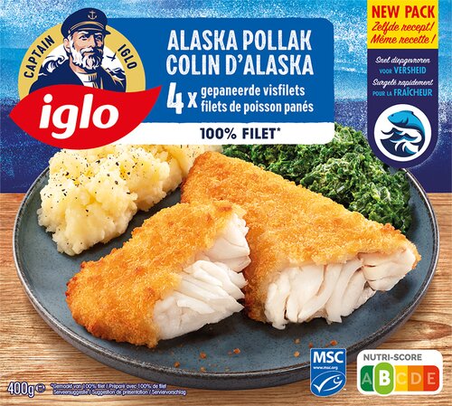 IGLO gepaneerde Alaska Pollak 4st 400g