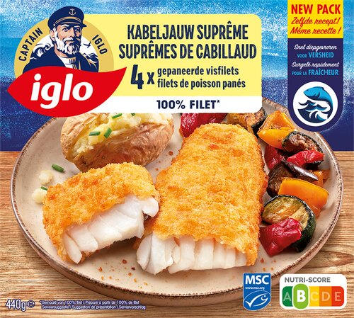 IGLO Suprêm.gepaneerd kabeljauw 4st 440g