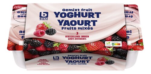 BONI yoghurt gemixt fruit 3smaken 8x125g