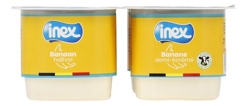 INEX halfvolle yoghurt banaan 4x125g