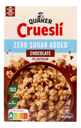 QUAKER CRUESLI Zero sugar chocolade 400g