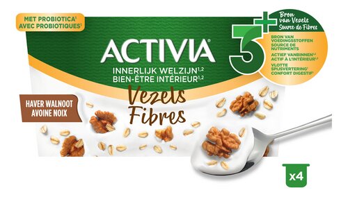 ACTIVIA Yoghurt Granen Walnoot 4x125g
