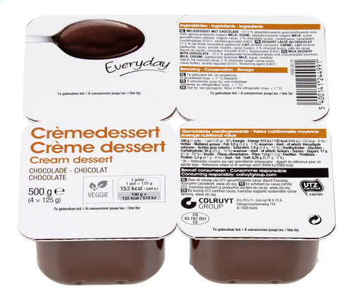 EVERYDAY crème dessert chocolade 4x125g