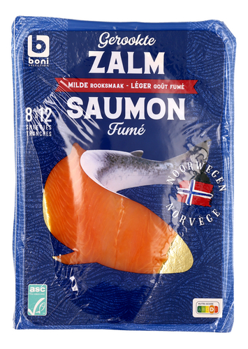 BONI Noorse gerookte zalm sneden 280g