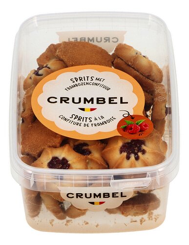 CRUMBEL sprits frambozenconfituur 300g