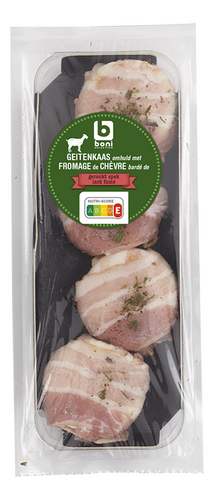 BONI Geitenkaas Gerookt Spek 4x30g