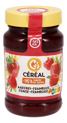 CÉRÉAL confituur aardbei & framboos 270g