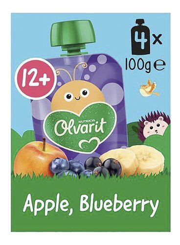 OLVARIT appel banaan bosbes 12m+ 4x100g