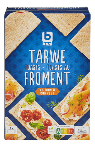 BONI tarwe toasts volkoren 250g