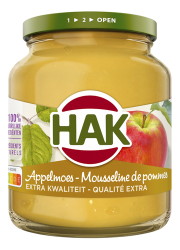 HAK appelmoes extra kwaliteit bok 355g