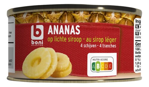 BONI ananas schijven op siroop blik 227g