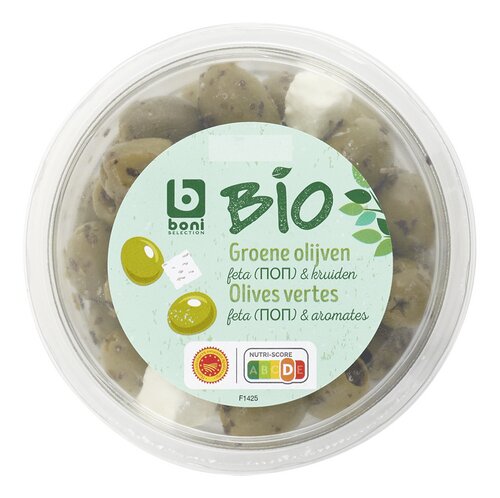BONI BIO groene olijven feta 150g